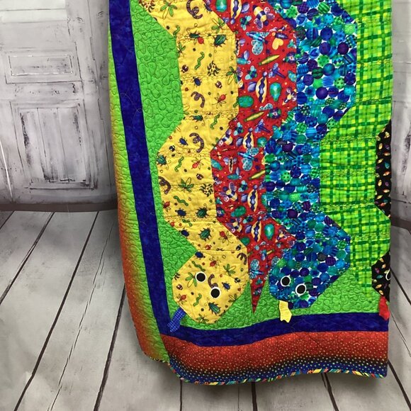 Handmade Snake Quilt Kids Blanket - Picture 4 of 11